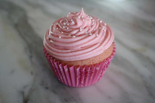 Pink Cupcakes with Frosting