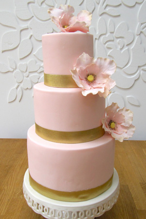 Rose Gold and Pink Wedding Cake Rose Gold and Pink Wedding Cake