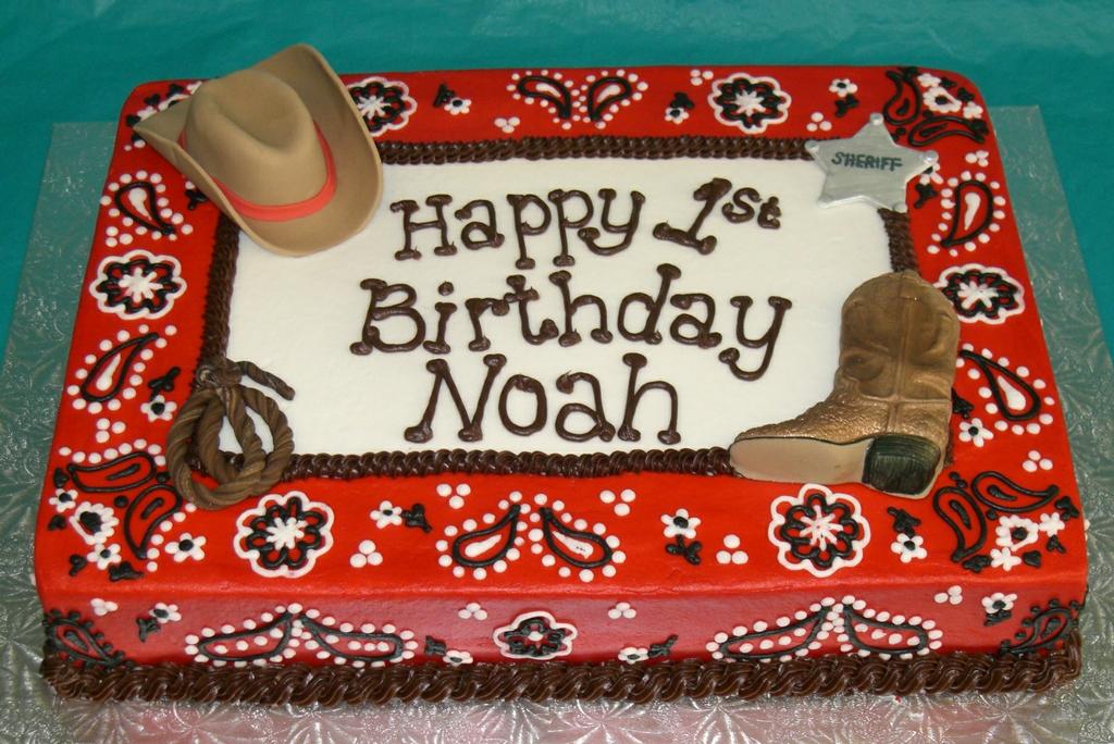 Western Theme Birthday Sheet Cake Western Theme Birthday Sheet Cake