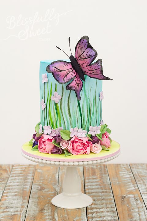 Butterfly Garden Birthday Cake Butterfly Garden Birthday Cake