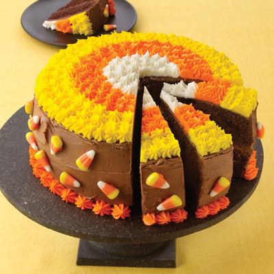 Chocolate Cake with Candy Corn Halloween Chocolate Cake with Candy Corn Halloween
