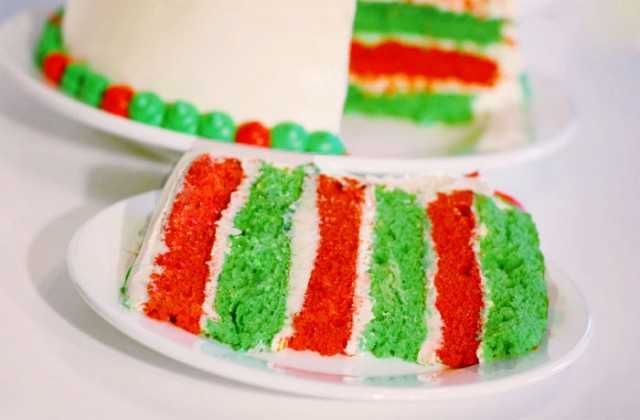 Christmas Red and Green Layer Cake Christmas Red and Green Layer Cake