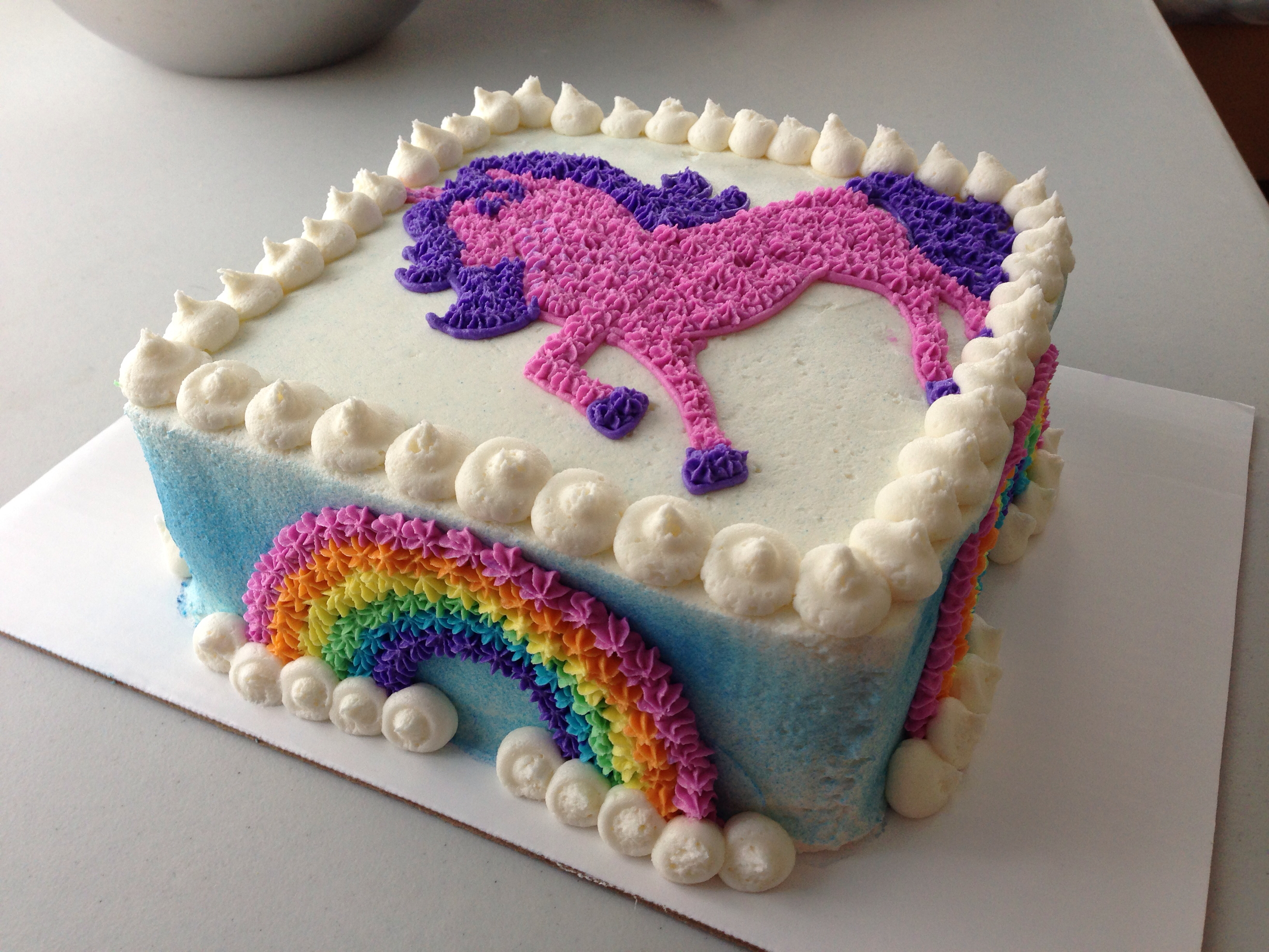 Rainbow Unicorn Birthday Cake Girl