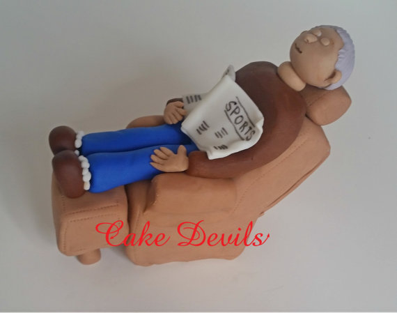 Man Sitting in Chair Cake Topper Man Sitting in Chair Cake Topper
