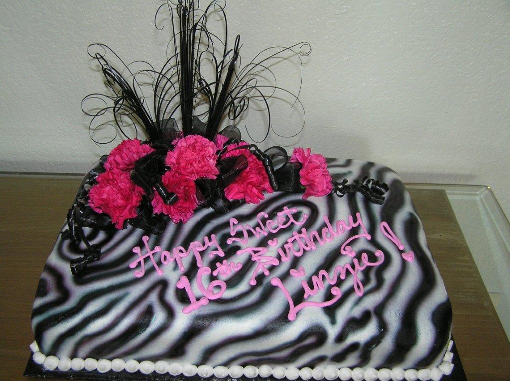 Pink Zebra Birthday Sheet Cake Pink Zebra Birthday Sheet Cake