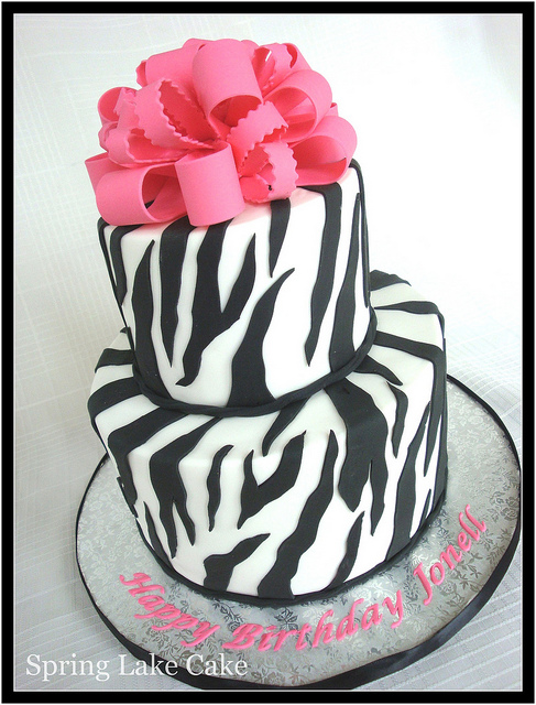 Zebra Print Birthday Cake Zebra Print Birthday Cake