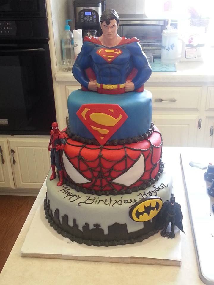 3 Tier Spider-Man Birthday Cake 3 Tier Spider-Man Birthday Cake