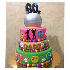 60s Themed Birthday Cake 60s Themed Birthday Cake
