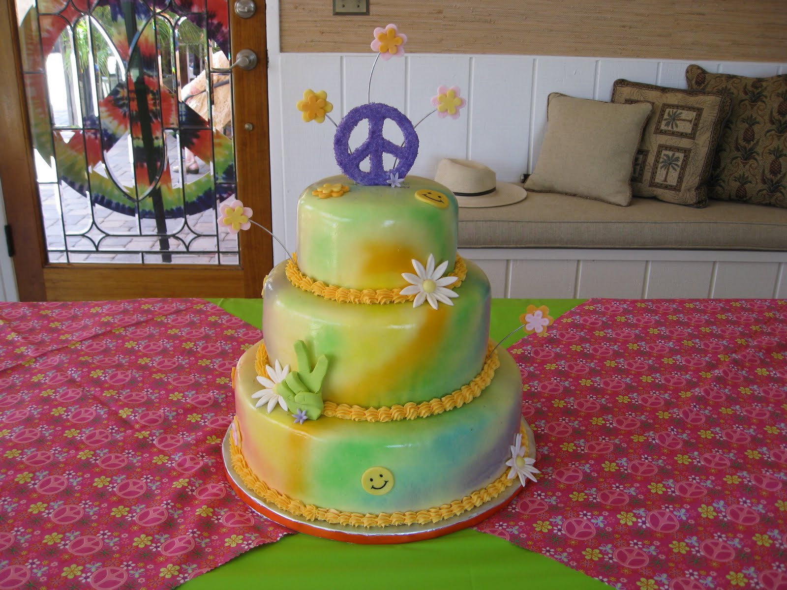 60s Themed Birthday Cake