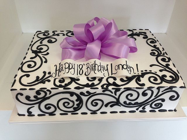 Black and White Birthday Sheet Cakes Black and White Birthday Sheet Cakes