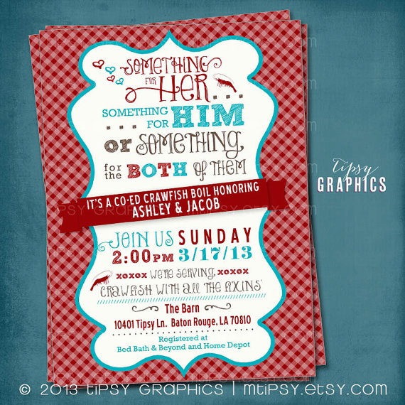 Crawfish Wedding Shower Invitation