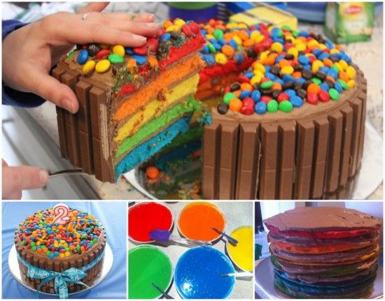 Kit Kat Rainbow Cake