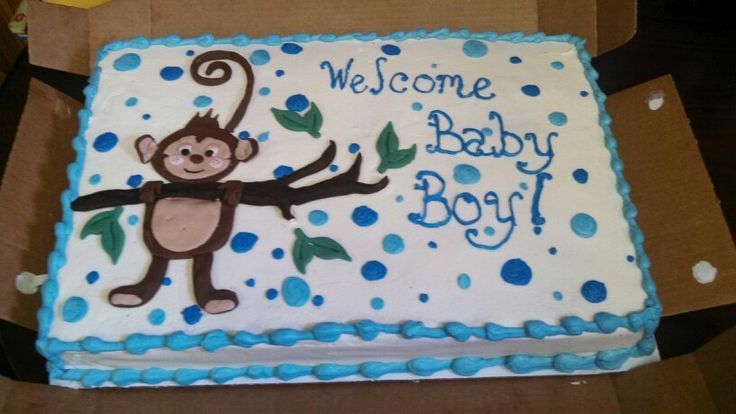 Monkey Baby Shower Sheet Cake Monkey Baby Shower Sheet Cake