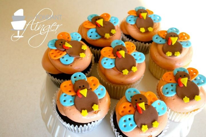 Fondant Turkey Cupcakes for Thanksgiving Fondant Turkey Cupcakes for Thanksgiving