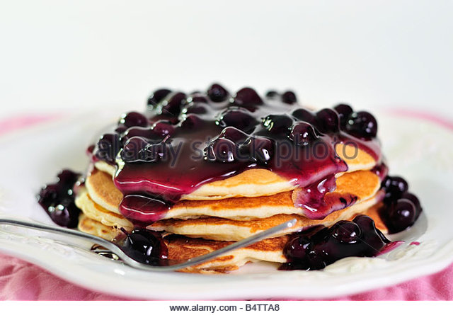 Pancakes with Blueberry Topping Pancakes with Blueberry Topping