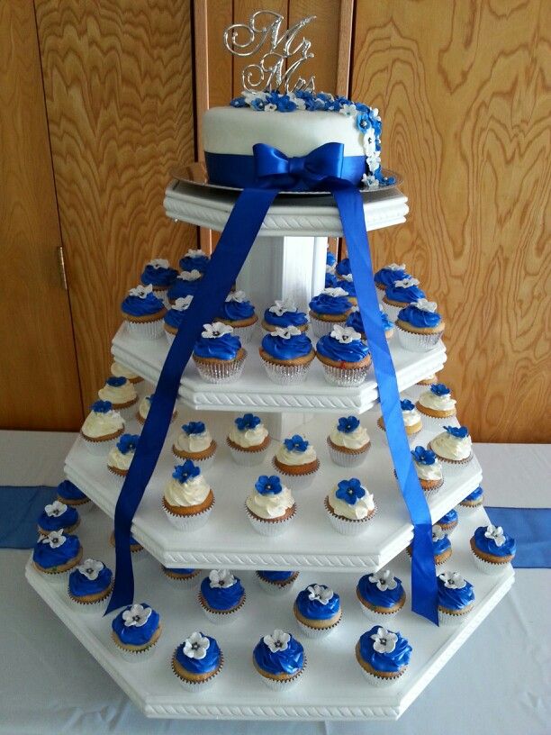 Royal Blue Cupcake Wedding Cake Royal Blue Cupcake Wedding Cake