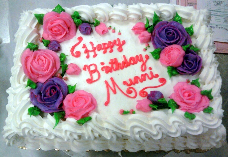 Sheet Cake with Pink and Purple Sheet Cake with Pink and Purple