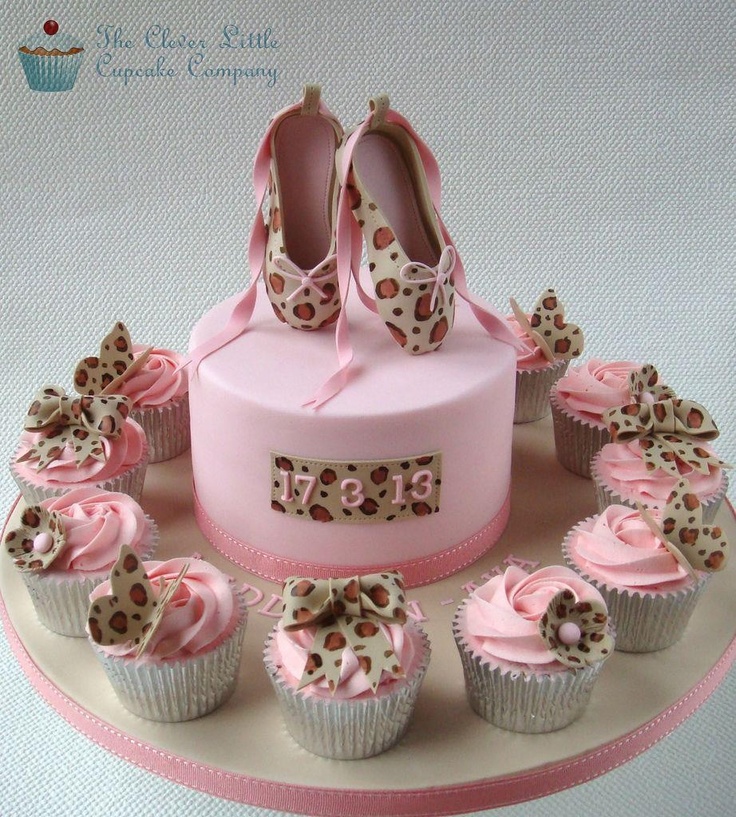 Ballet Shoes Cake with Cupcakes Ballet Shoes Cake with Cupcakes