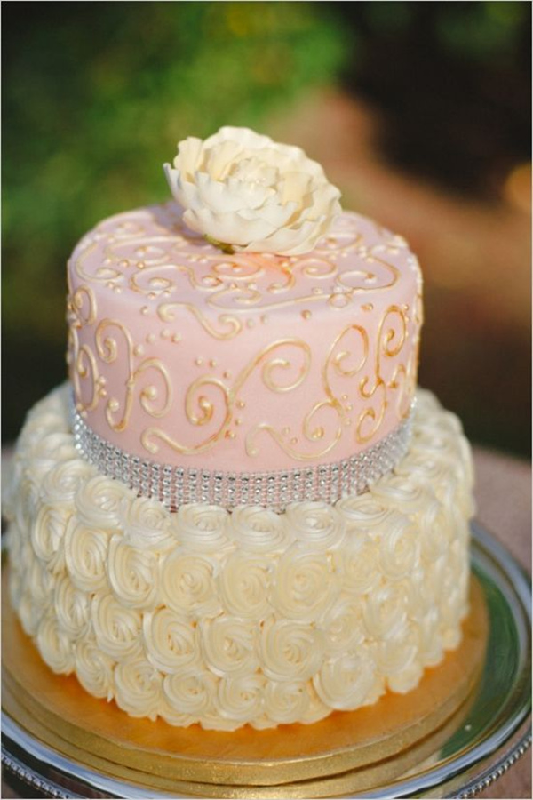 Gold and Pink Bridal Shower Cake Gold and Pink Bridal Shower Cake