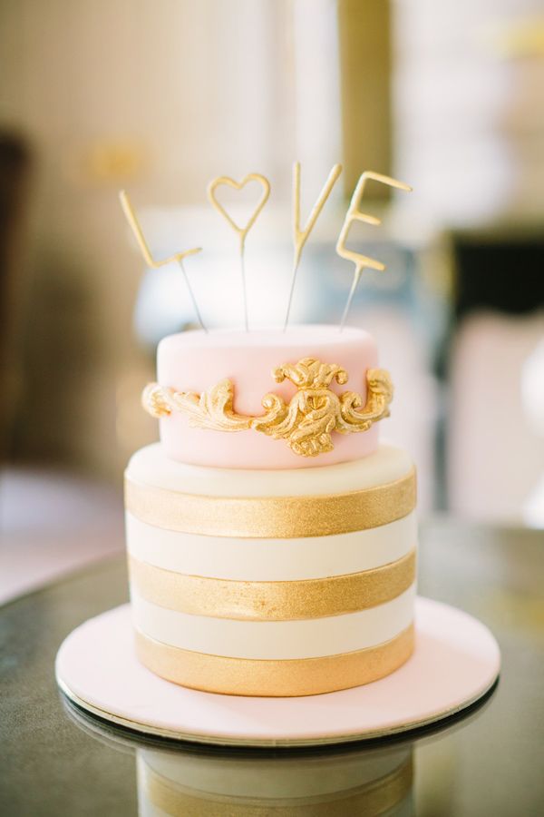 Pink and Gold Wedding Cake Pink and Gold Wedding Cake