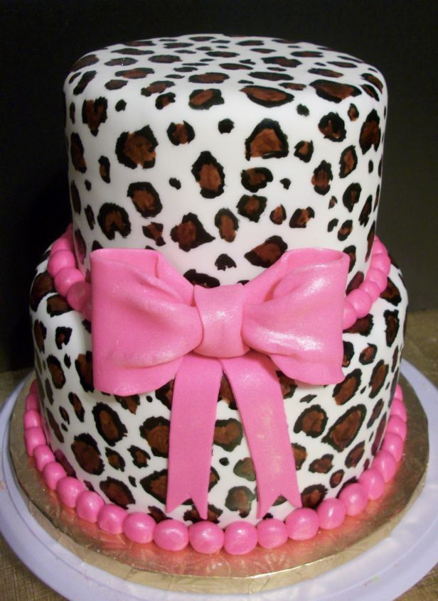 Pink Cheetah Print Birthday Cake Pink Cheetah Print Birthday Cake
