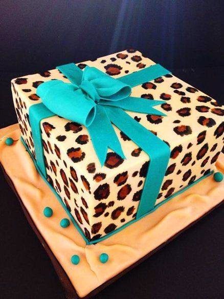 Turquoise Leopard Print Cake Turquoise Leopard Print Cake