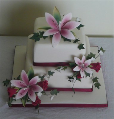 10 Photos of Square Two Tier Bridal Cakes 10 Photos of Square Two Tier Bridal Cakes