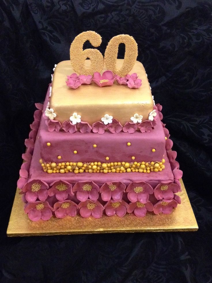 60th Birthday Flower Cake 60th Birthday Flower Cake