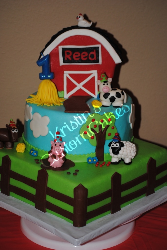 Barnyard Farm Animal Birthday Cake Barnyard Farm Animal Birthday Cake