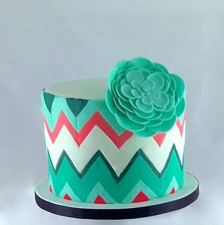 Chevron Birthday Cake Chevron Birthday Cake