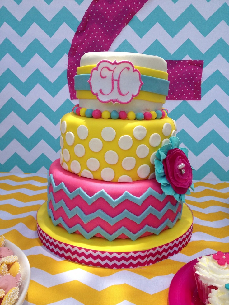 Chevron Birthday Cake Chevron Birthday Cake