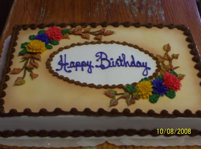 Fall Happy Birthday Sheet Cake Fall Happy Birthday Sheet Cake