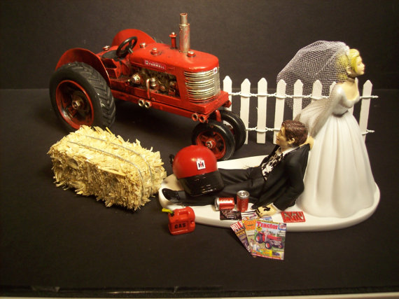 International Tractor Wedding Cake Toppers