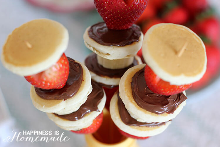 Nutella Strawberry Pancake Kabobs Nutella Strawberry Pancake Kabobs