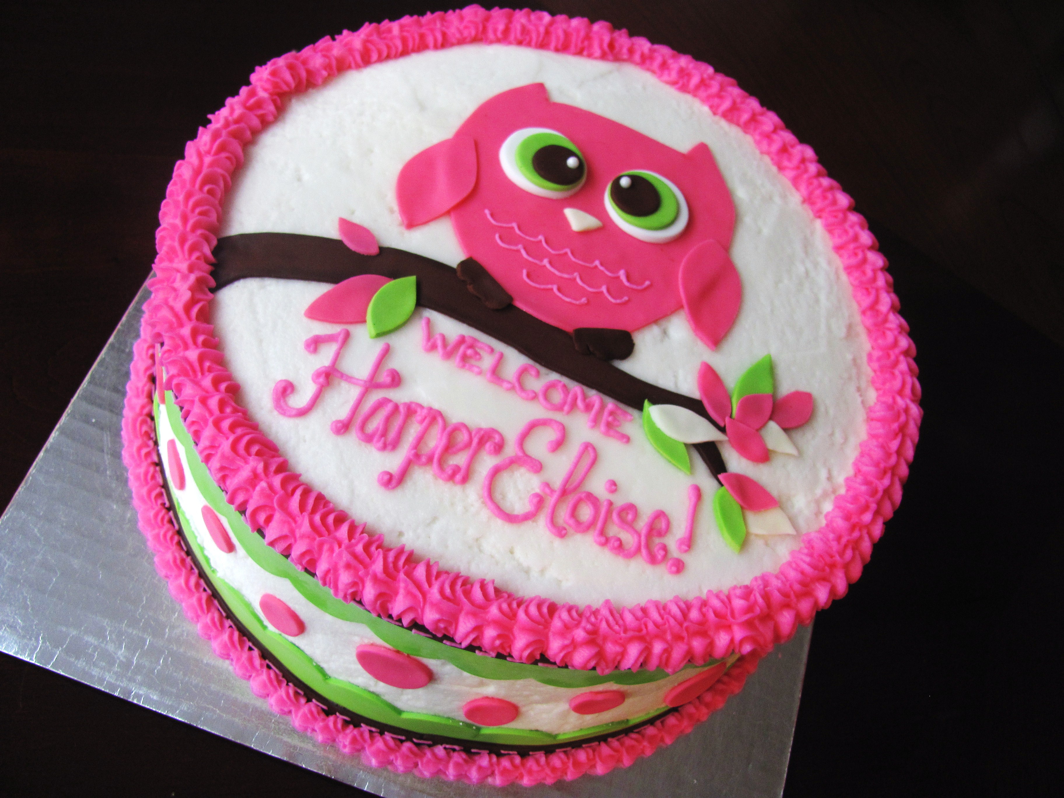 10 Photos of Easy Owl Birthday Cakes For Girls