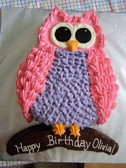 Owl Birthday Cake with Cupcakes Owl Birthday Cake with Cupcakes