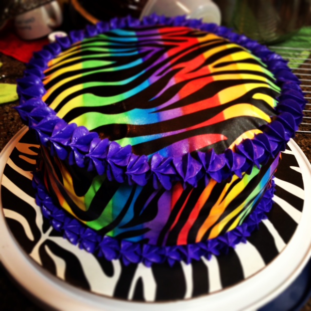 Rainbow Zebra Stripe Cake Rainbow Zebra Stripe Cake