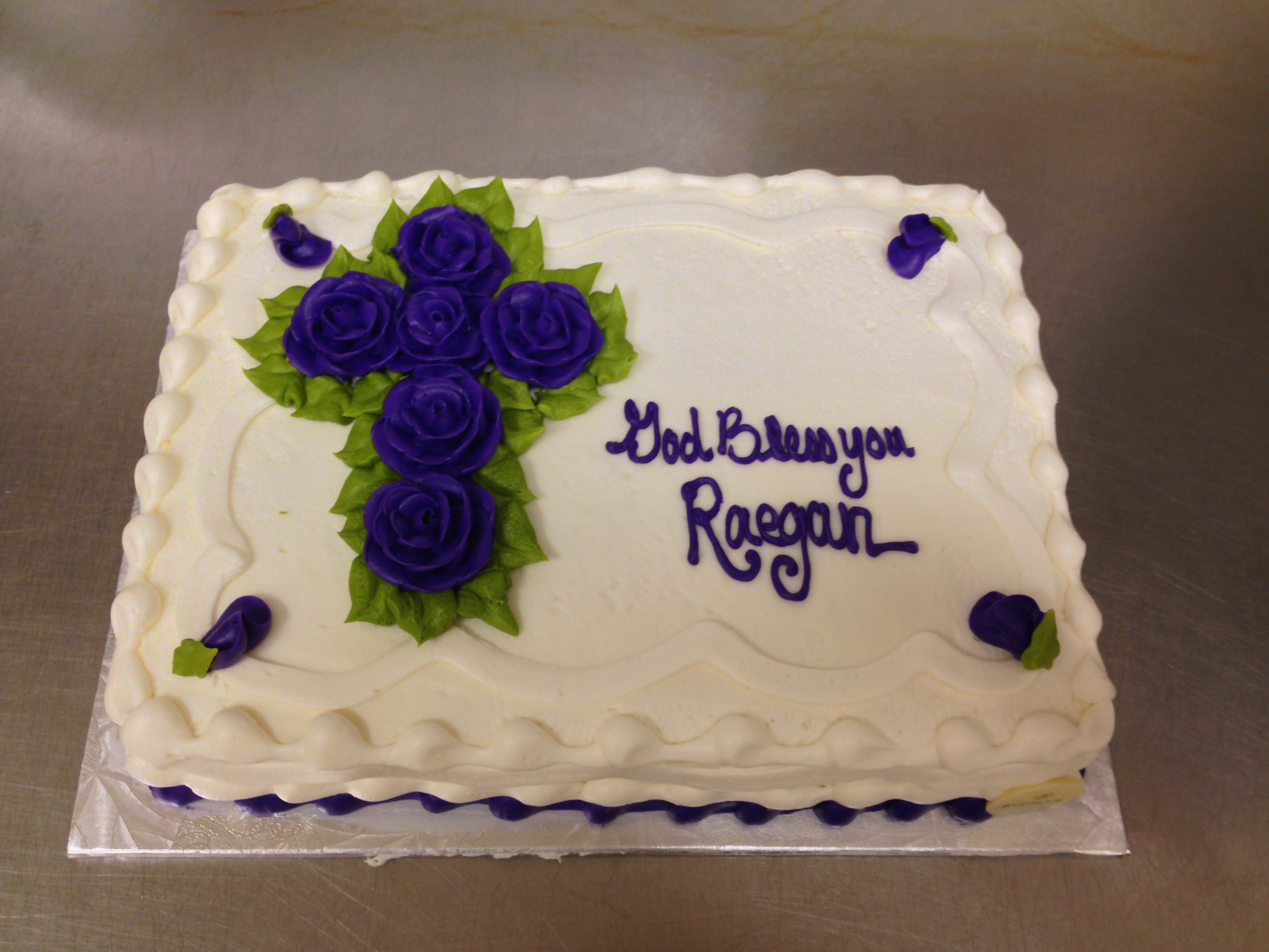Sheet Cake with Purple Flowers Sheet Cake with Purple Flowers