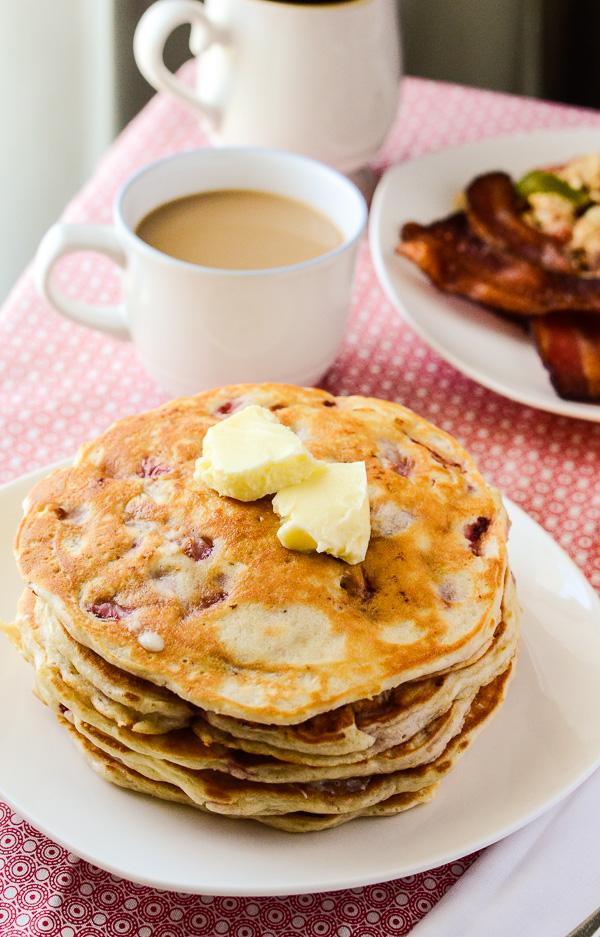 Strawberry Pancakes with Syrup Strawberry Pancakes with Syrup