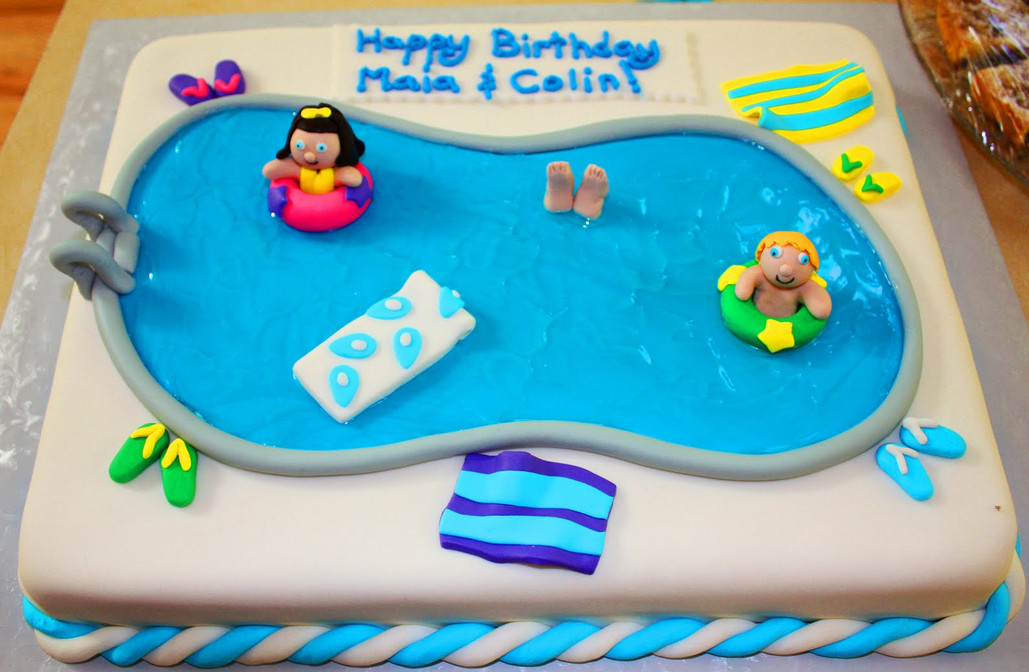 Swimming Pool Party Birthday Cake