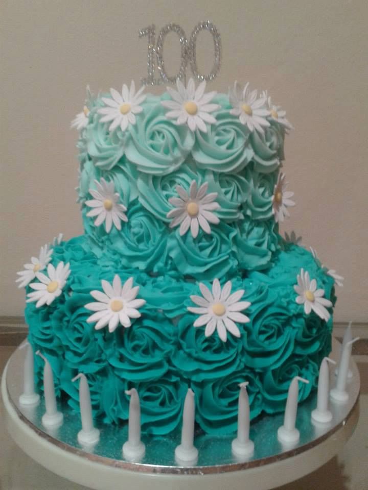Teal Birthday Cake