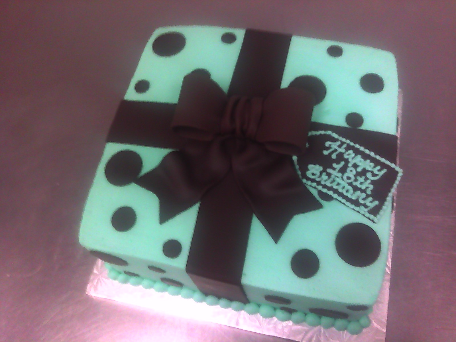 Teal Birthday Cake