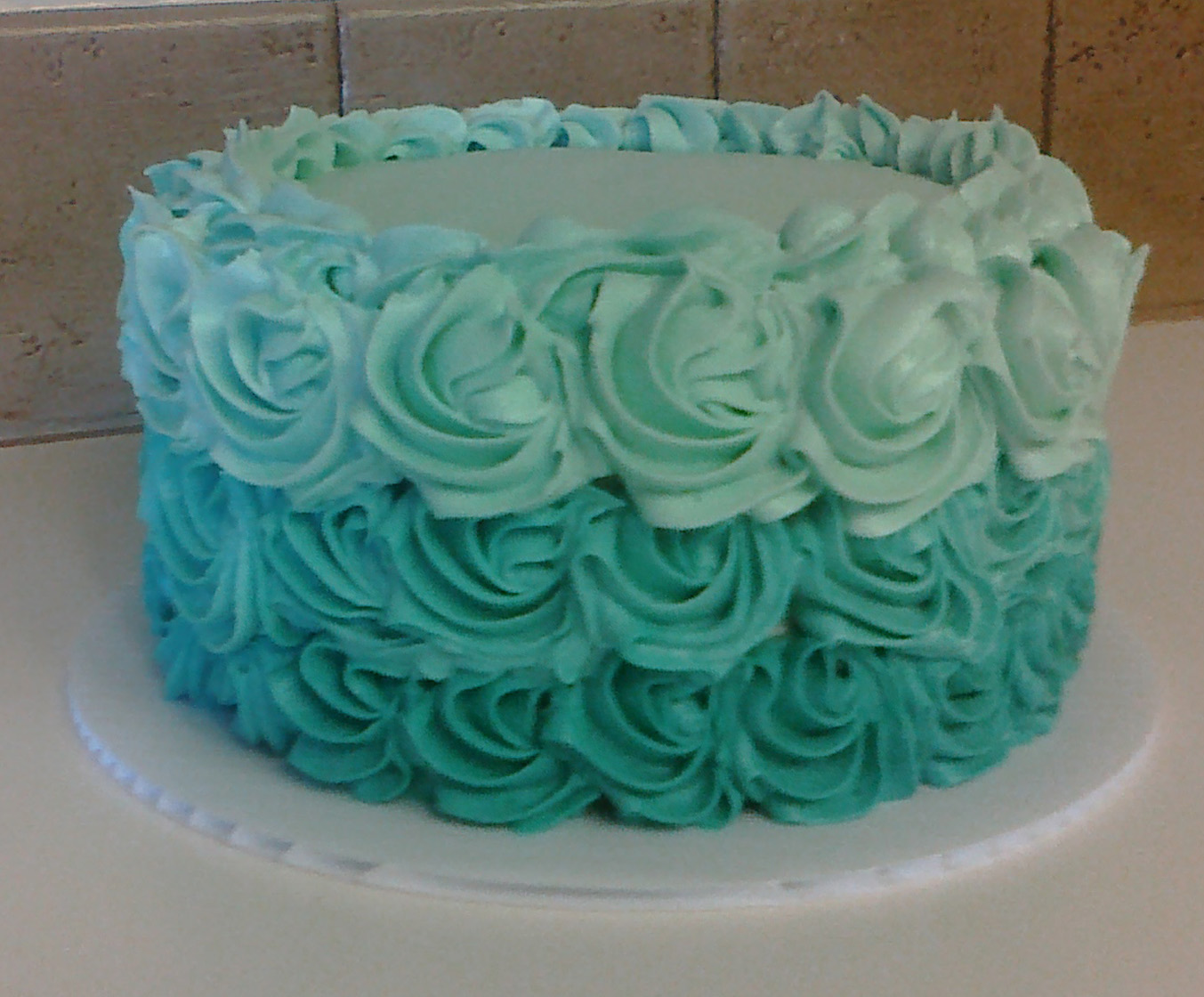 Teal Ombre Cake