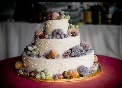 10 Photos of Wedding Cakes Decorated With Sugared Fruit