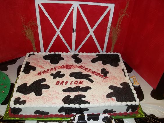 Cow Birthday Sheet Cake Cow Birthday Sheet Cake