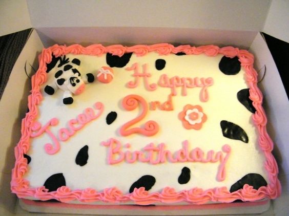 Cow Birthday Sheet Cake Cow Birthday Sheet Cake