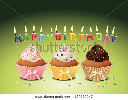 Happy Birthday Cupcake with Candles Happy Birthday Cupcake with Candles