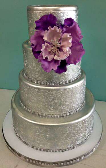 11 Purple And Silver Wedding Cakes 5 Layers Photo Purple And Silver Wedding Cakes With Bling