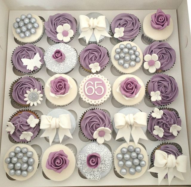 Purple and Silver Wedding Cupcakes Purple and Silver Wedding Cupcakes