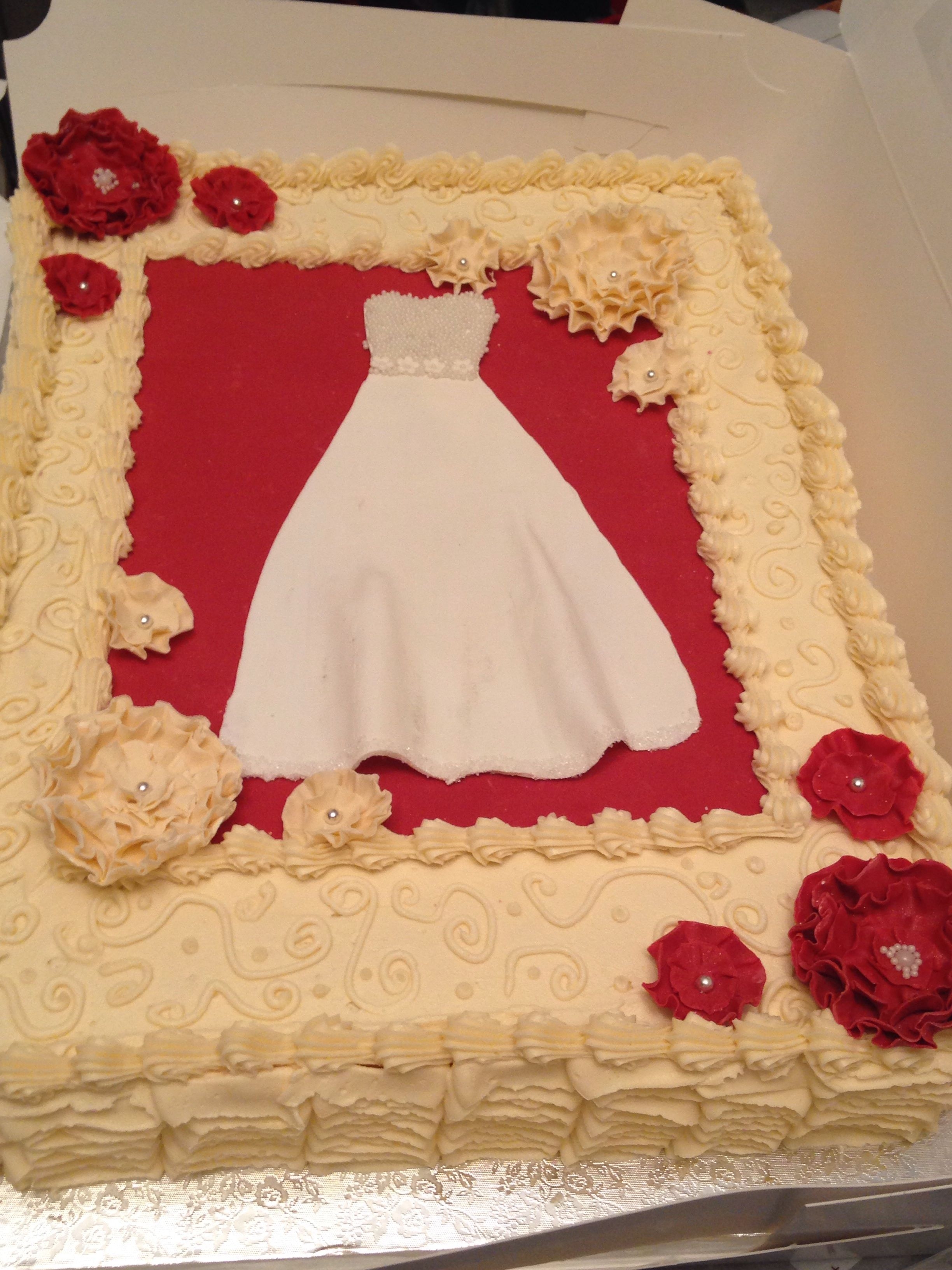 Red Velvet Sheet Cake Bridal Shower Red Velvet Sheet Cake Bridal Shower